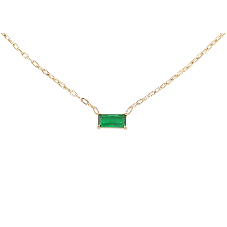 Підвіска на ланцюжку Xuping ТТМ Stainless Steel колір 14К «Зелений кристал» довжина 45-50см х 1.5мм фото №19