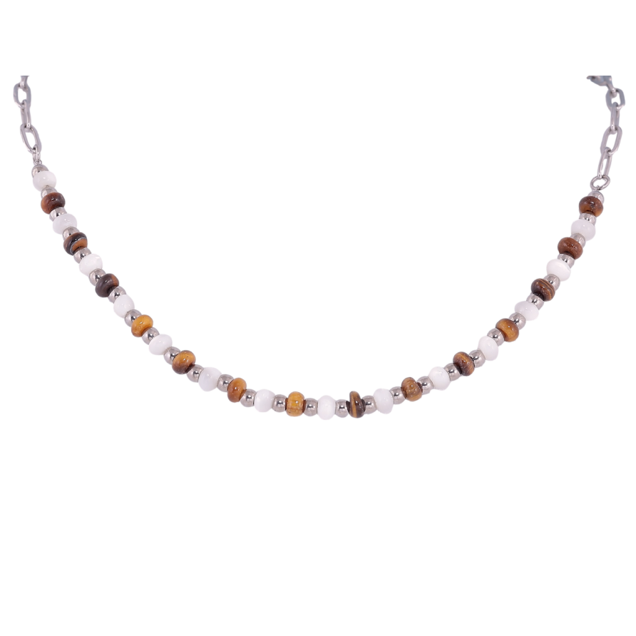 Кольє Xuping ТТМ Stainless Steel колір Родій «Різнокольорові намистини» довжина 50-55см х 3мм фото №1 Кольє Xuping ТТМ Stainless Steel колір Родій «Різнокольорові намистини» довжина 50-55см х 3мм фото №1