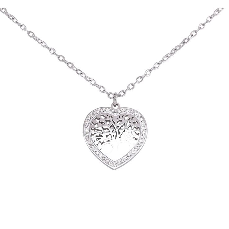 Підвіска на ланцюжку Xuping ТТМ Stainless Steel колір Родій «Древо життя в сердечку» довжина 45-50см х 1.5мм фото №24