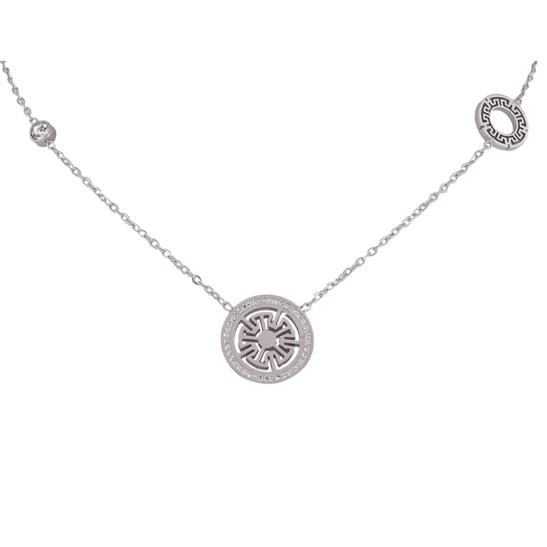 Підвіска на ланцюжку Xuping ТТМ Stainless Steel колір Родій «Кола з візерунком» довжина 46-52см х 1.5мм фото №1 Підвіска на ланцюжку Xuping ТТМ Stainless Steel колір Родій «Кола з візерунком» довжина 46-52см х 1.5мм фото №1