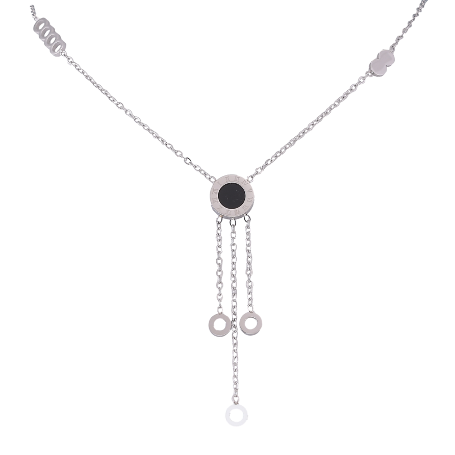 Підвіска на ланцюжку Xuping ТТМ Stainless Steel колір Родій «Декоративний візерунок» довжина 45-50см х 1.5мм фото №1