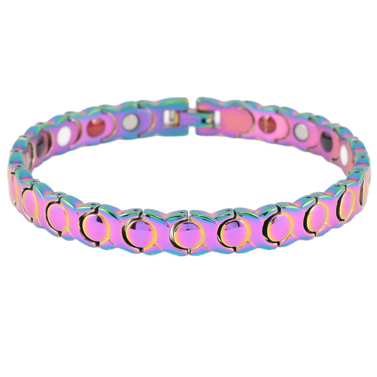 Браслет Xuping ТТМ Stainless Steel колір Хамелеон «Декоративний візерунок з магнітами всередині» розмір 22см х 9мм фото №12