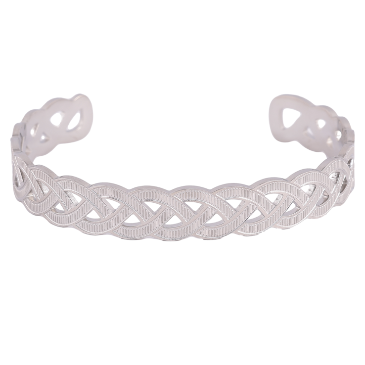 Браслет Xuping ТТМ Stainless Steel колір Родій Косичка ø 6см фото №11 Браслет Xuping ТТМ Stainless Steel колір Родій Косичка ø 6см фото №11