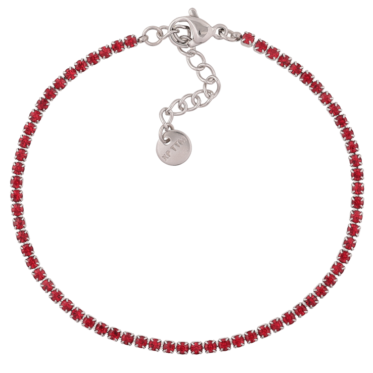 Браслет Xuping ТТМ Stainless Steel колір Родій «Доріжка червоних кристалів» з доп.ланц. 17.5-20.5см х 2мм фото №19