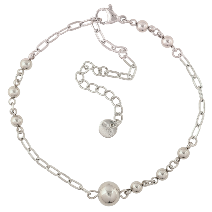 Браслет Xuping ТТМ Stainless Steel колір Родій «Ланцюжок Комбіноване плетіння» з доп.ланцюжком 19-26см х 3-8мм фото №13