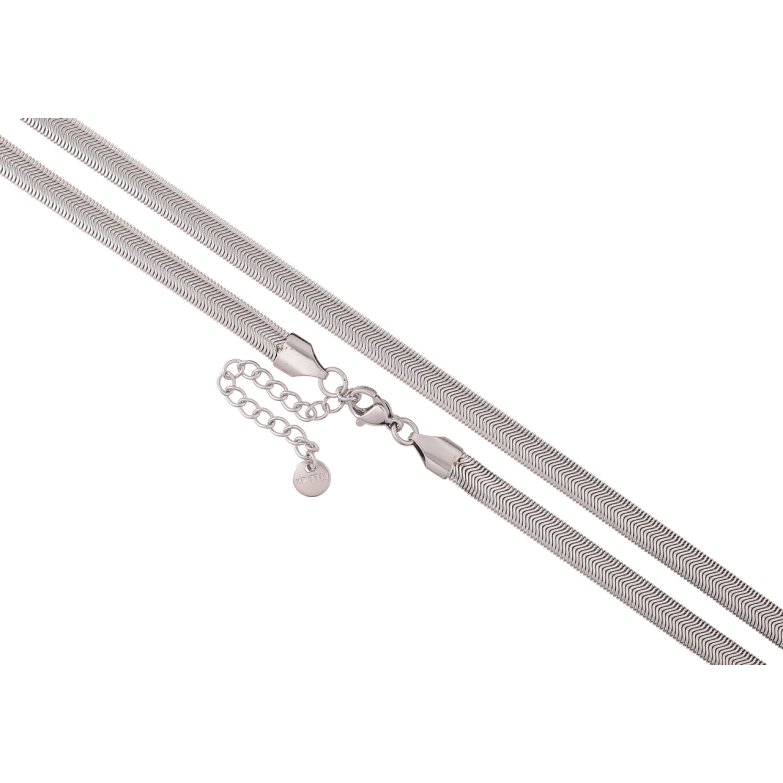 Цепочка Xuping ТТМ Stainless Steel цвет Родий Плетение Снейк длина 43-48см х 5мм фото №1