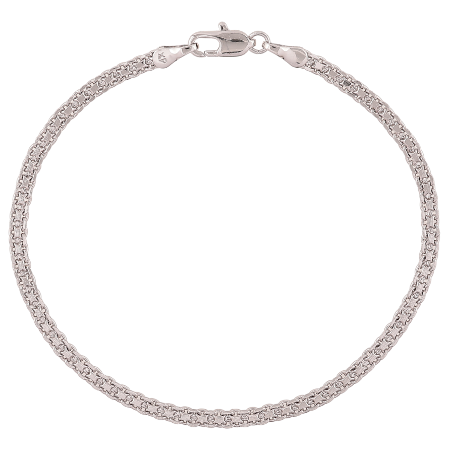 Браслет Xuping Родій «Ланцюжок Італійський Бісмарк» довжина 19см х 3мм фото №1