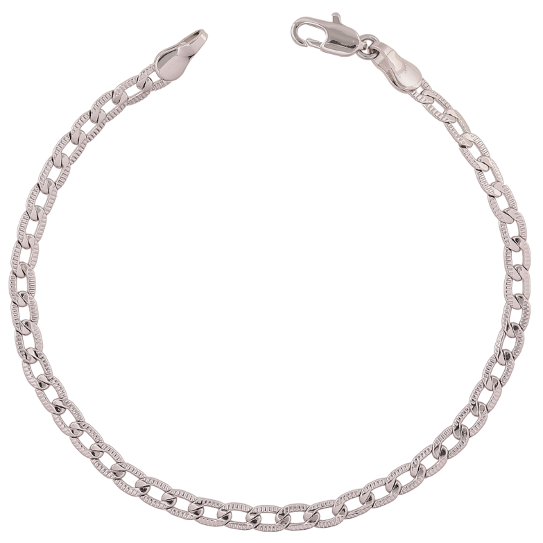 Браслет Xuping Родій «Ланцюжок Панцирний з візерунком» довжина 19см х 4мм фото №4