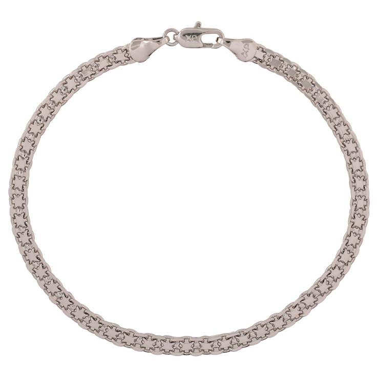 Браслет Xuping Родій «Ланцюжок плетіння Італійський Бісмарк» довжина 21см х 4мм фото №19