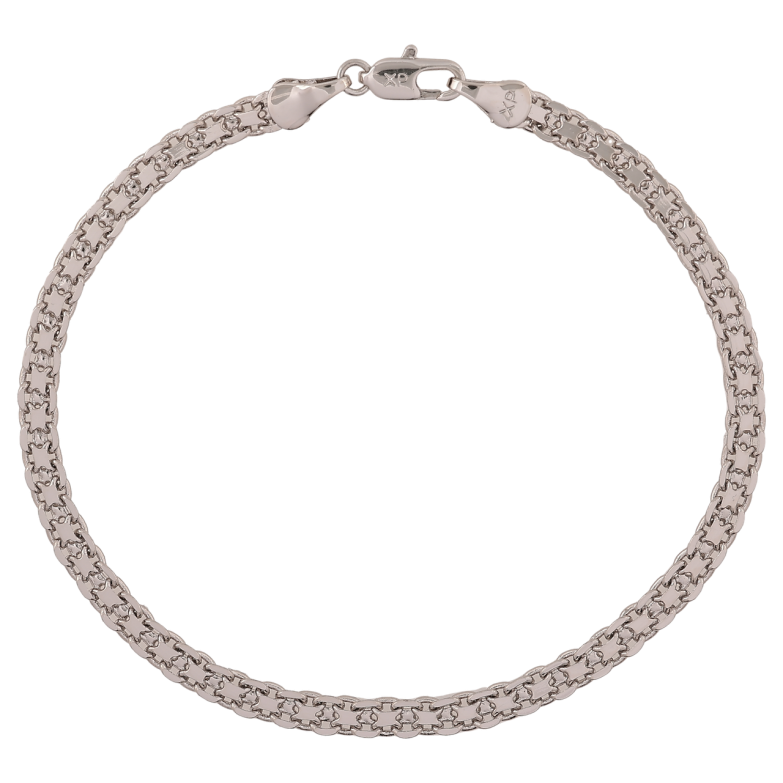 Браслет Xuping Родий Цепочка плетение Итальянский Бисмарк длинна 21см х 4мм фото №4