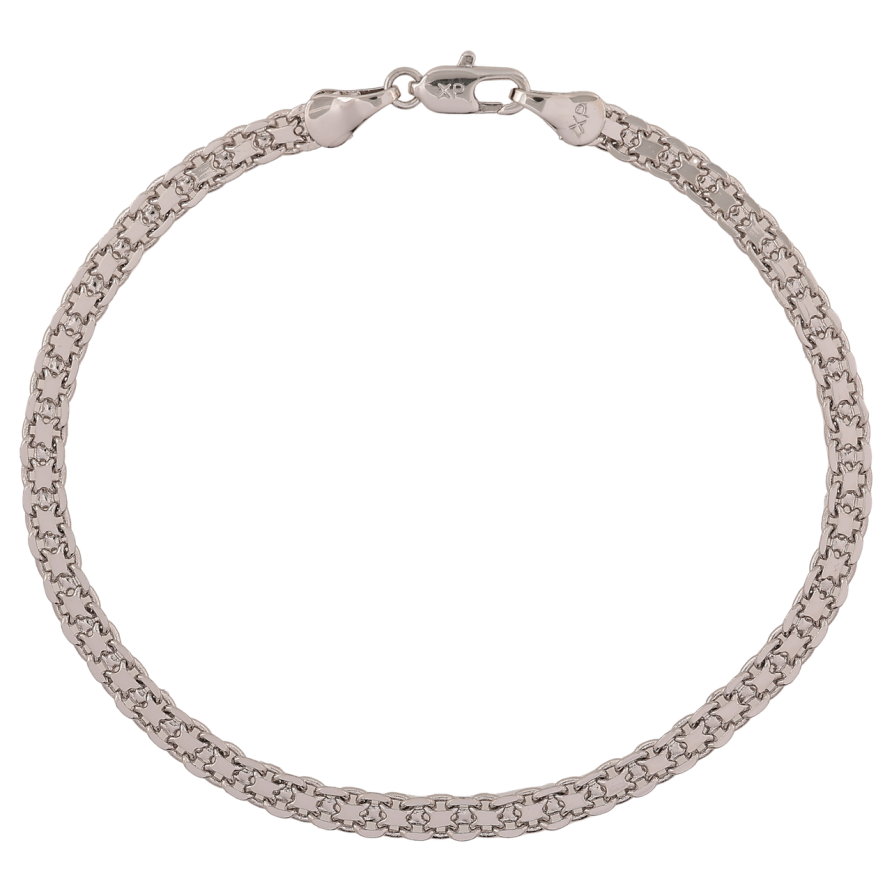 Браслет Xuping Родій «Ланцюжок плетіння Італійський Бісмарк» довжина 21см х 4мм фото №1