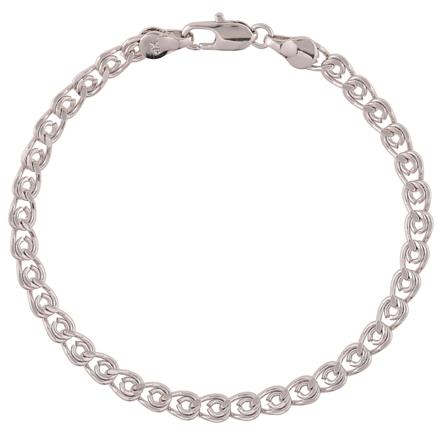 Браслет Xuping Родій «Ланцюжок плетіння Лав» довжина 19см х 5мм фото №1