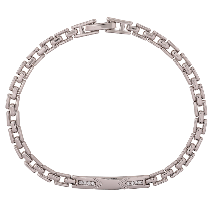 Браслет Xuping Родій «Браслетне плетіння зі вставкою» довжина 19см х 4мм фото №8