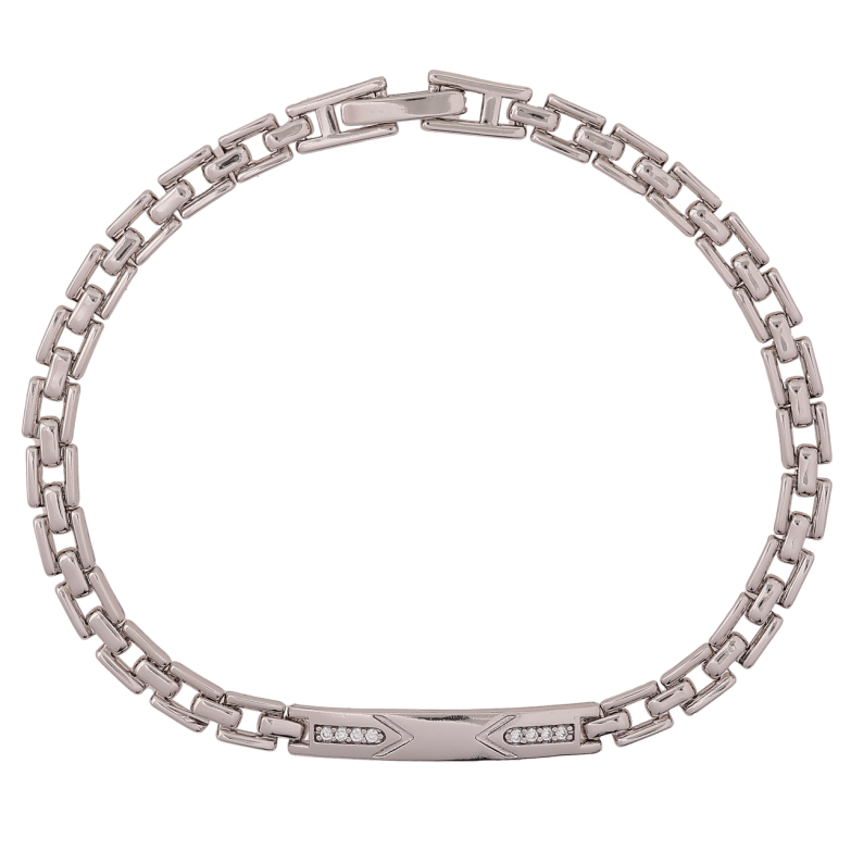 Браслет Xuping Родий Браслетное плетение с вставкой длинна 19см х 4мм фото №23