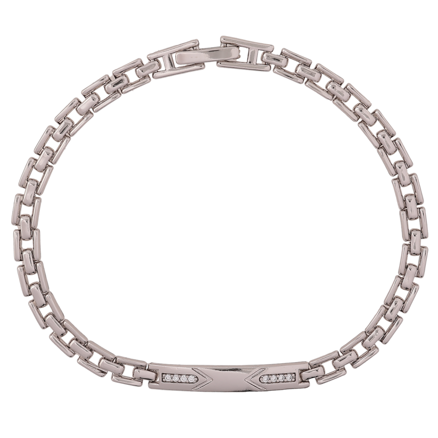 Браслет Xuping Родій «Браслетне плетіння зі вставкою» довжина 19см х 4мм фото №1