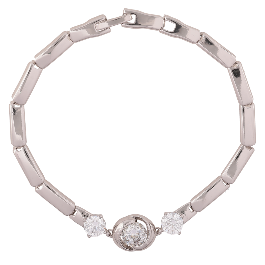 Браслет Xuping Родій «Декоративний візерунок з кришталевою вставкою» довжина 19.5см х 4-10мм фото №1