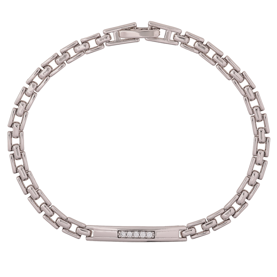 Браслет Xuping Родій «Браслетний візерунок зі вставкою» довжина 19см х 4мм фото №1