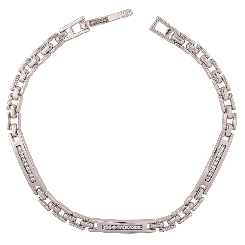 Браслет Xuping Родій «Браслетний візерунок зі вставками» довжина 19см х 4мм фото №2