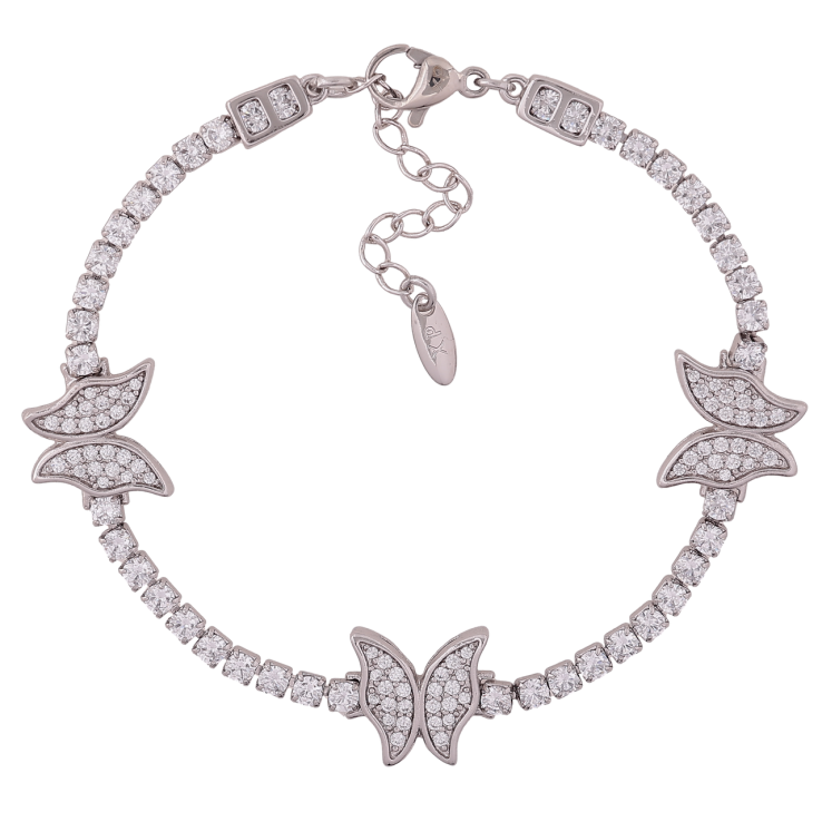 Браслет Xuping Родій «Кришталева доріжка з метеликами» довжина з доп. ланцюжком 17-20.5см х 3-12мм фото №10
