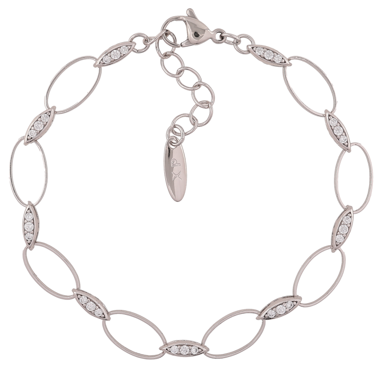 Браслет Xuping Родій «Візерунок з кристалами» довжина з доп. ланцюжком 18-21см х 3-7мм фото №1