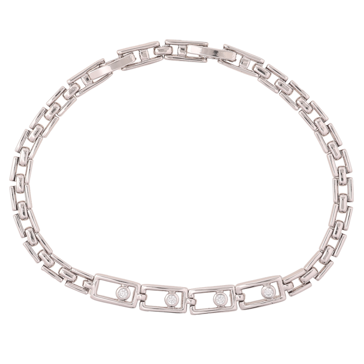 Браслет Xuping Родій «Браслетний візерунок і вставка з кристалами» довжина з доп. замком 17,19см х 4-6мм фото №18