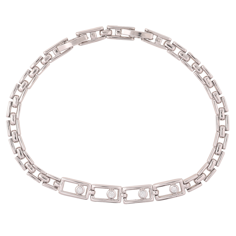 Браслет Xuping Родій «Браслетний візерунок і вставка з кристалами» довжина з доп. замком 17,19см х 4-6мм фото №23