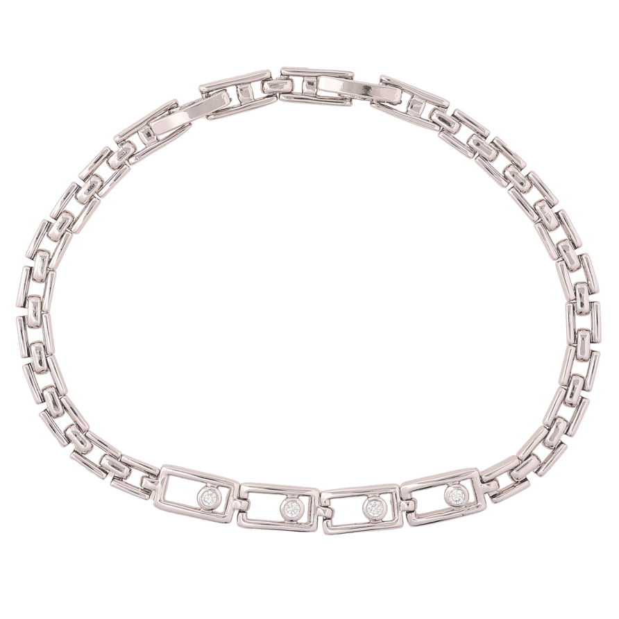 Браслет Xuping Родій «Браслетний візерунок і вставка з кристалами» довжина з доп. замком 17,19см х 4-6мм фото №1