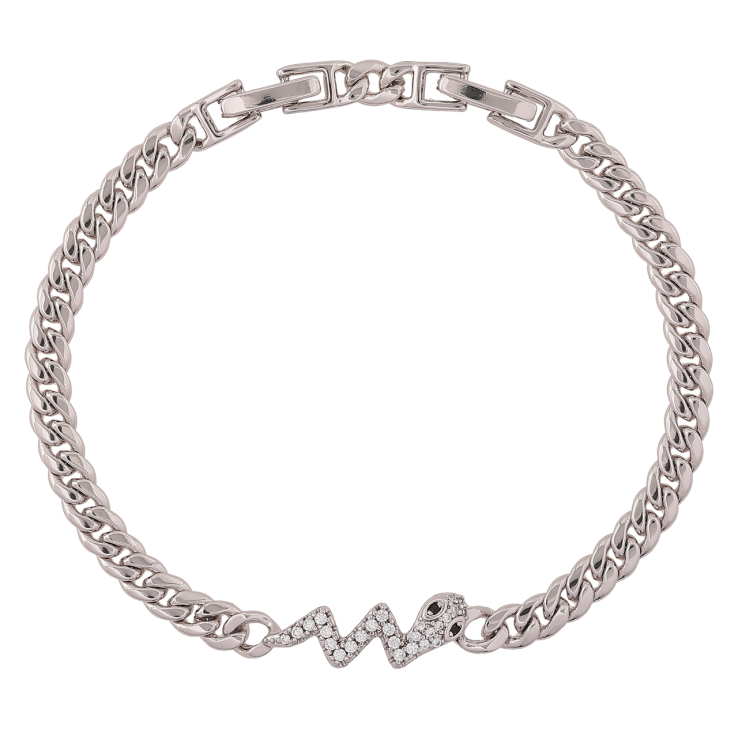 Браслет Xuping Родій «Ланцюжок Панцирний зі вставкою змія» довжина з доп. замком 17,19см х 5мм фото №21