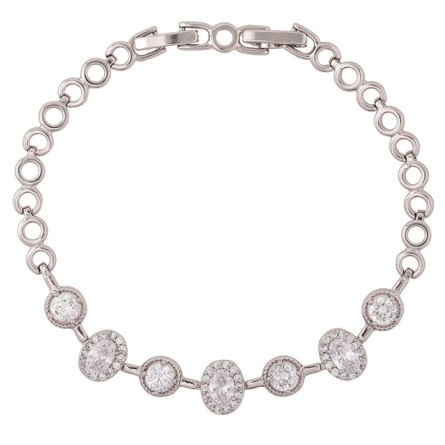 Браслет Xuping Родій «Кришталевий блиск» довжина з доп. замком 17.5,19см х 5-8мм фото №1