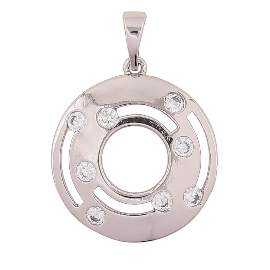 Кулон Xuping Родій «Колечко з вставками кристалів» для ланцюжка до 5мм фото №1