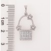 Кулон Xuping Родій «Кошик з квіточками та кристалами» для ланцюжка до 5мм фото №2