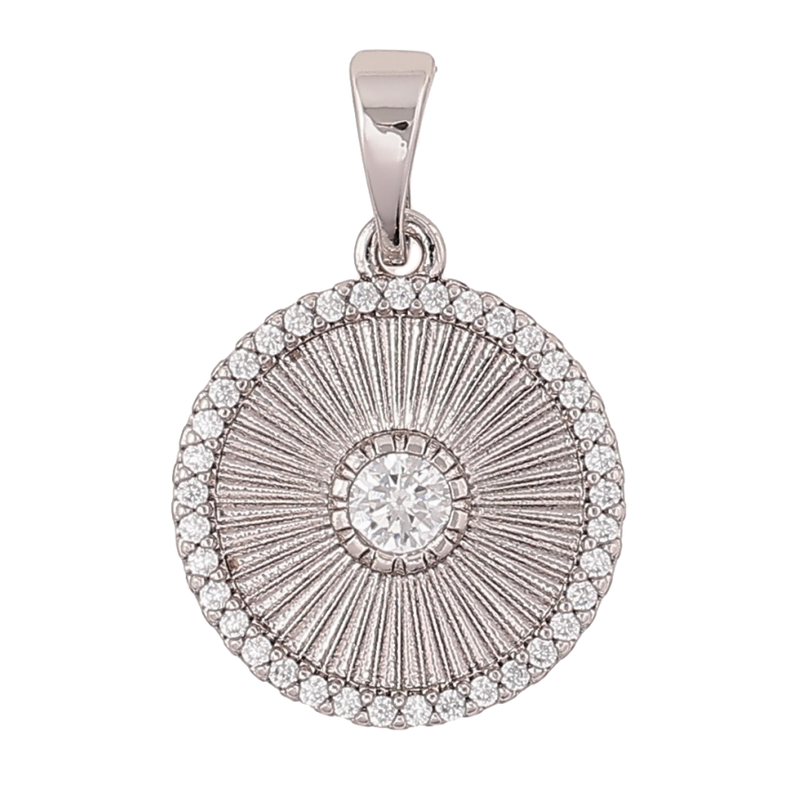 Кулон Xuping Родій «Коло з кристалами» для ланцюжка до 5мм фото №1