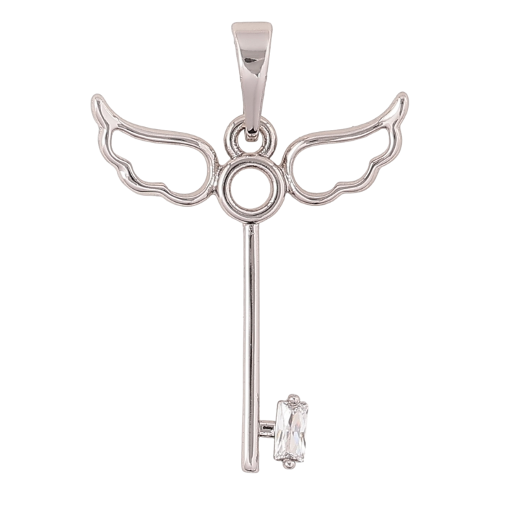 Кулон Xuping Родій «Ключик з крилами» для ланцюжка до 6мм фото №14