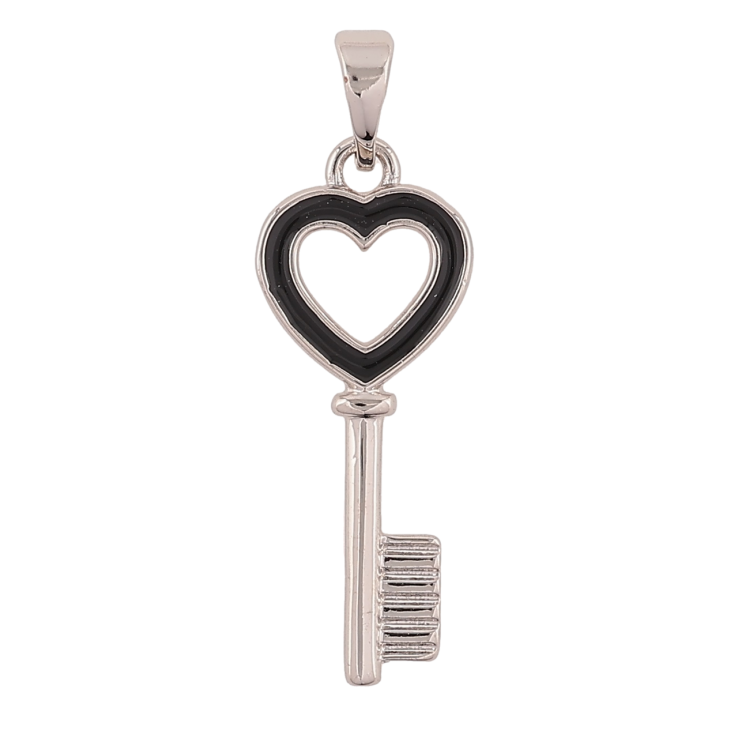 Кулон Xuping Родій «Ключик з чорною емаллю» для ланцюжка до 5мм фото №13