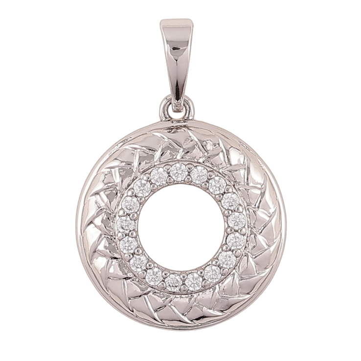 Кулон Xuping Родій «Колечко з кристалами та візерунком косичка» для ланцюжка до 6мм фото №22