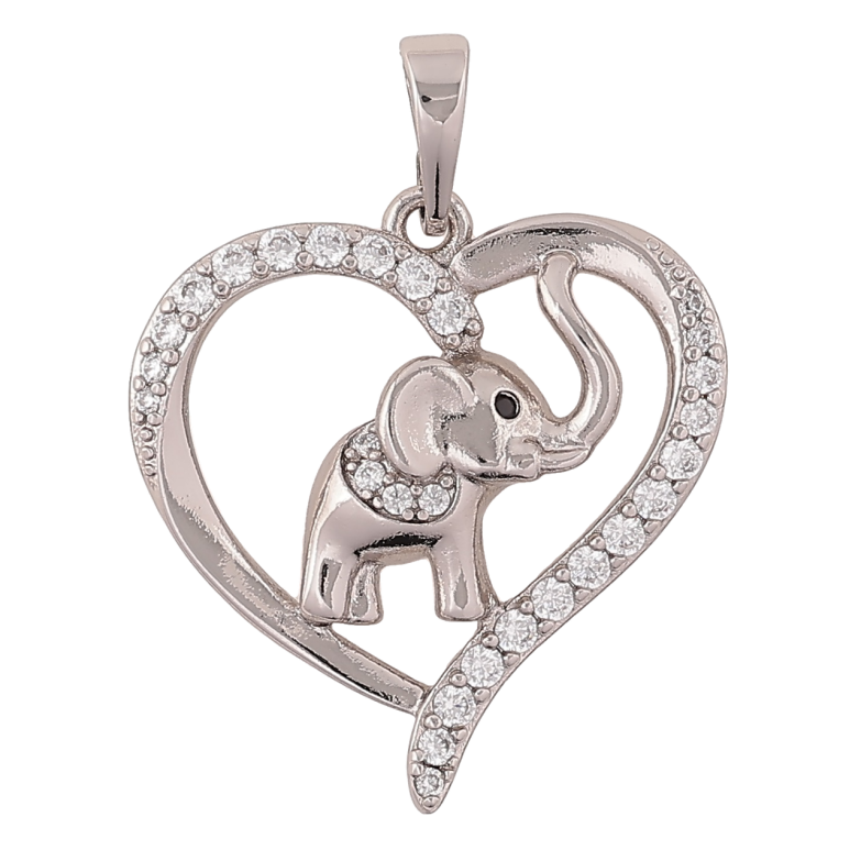 Кулон Xuping Родій «Слоник у сердечку» для ланцюжка до 6мм фото №23