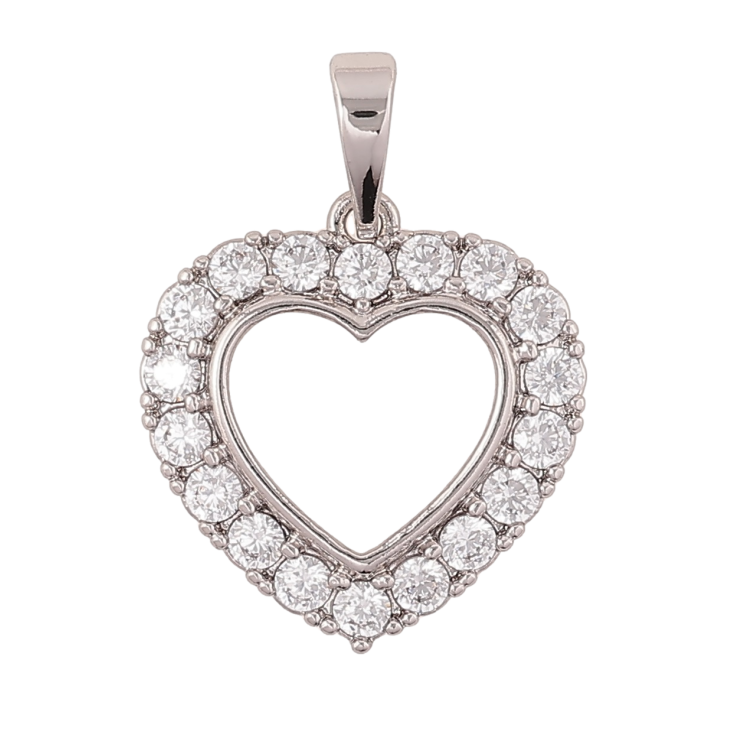 Кулон Xuping Родій «Сердечко з кристалами» для ланцюжка до 6мм фото №20