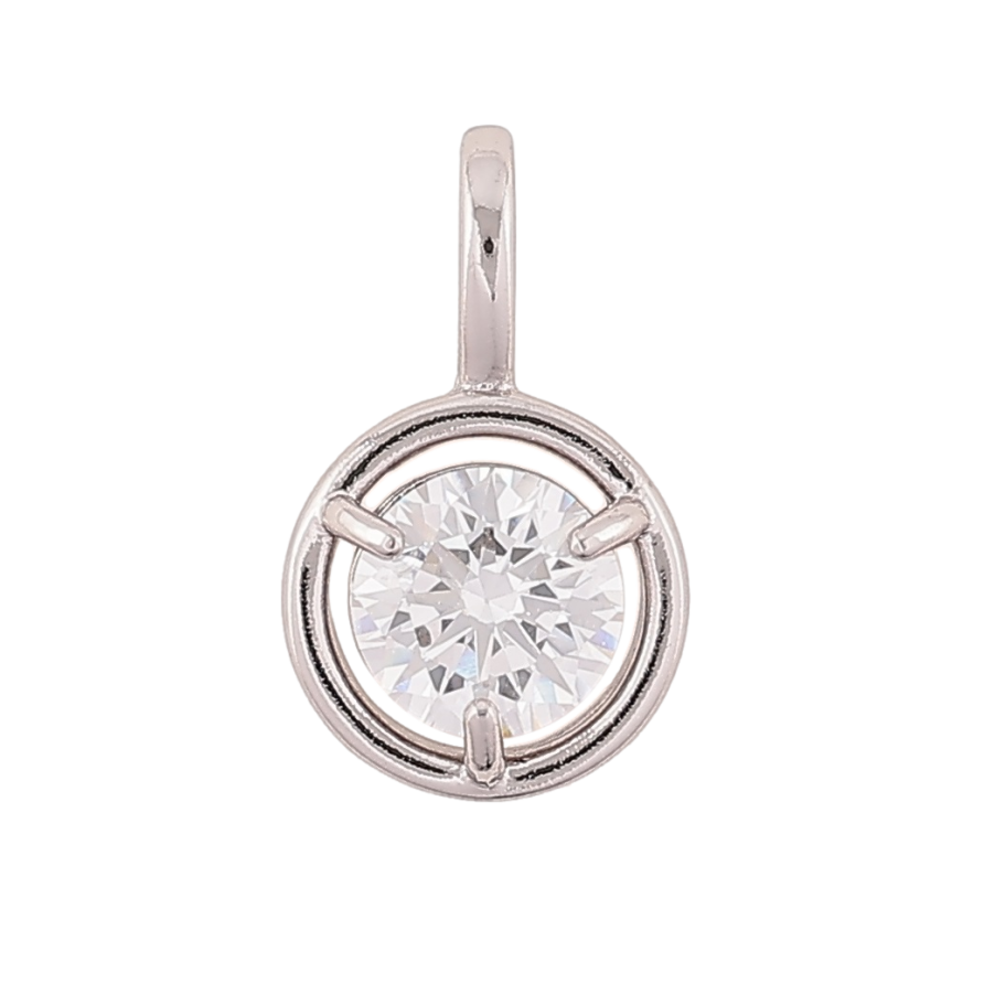 Кулон Xuping Родій «Кристал у колечку» для ланцюжка до 3мм фото №1