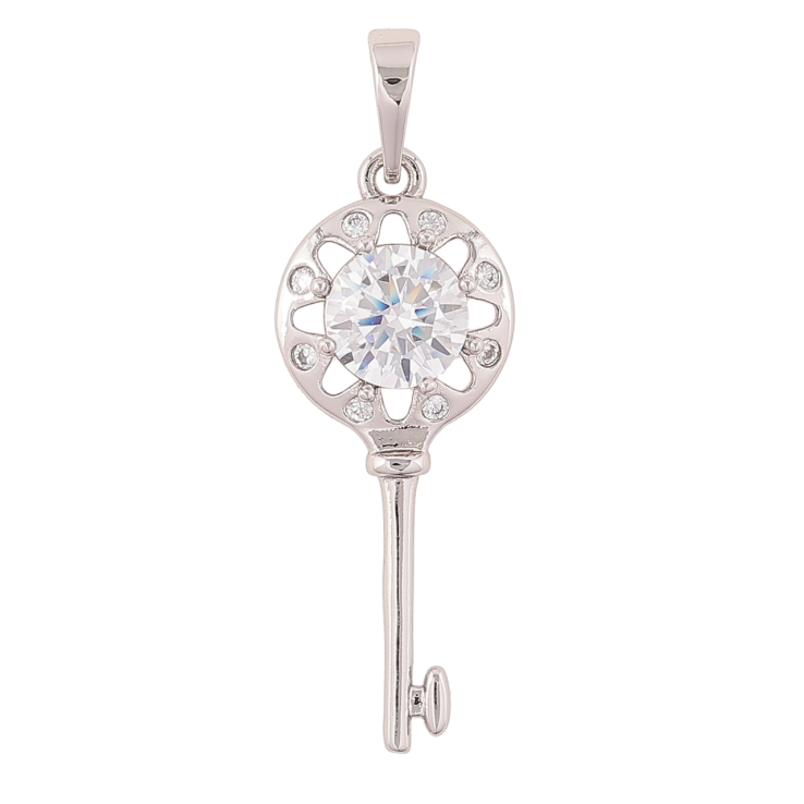 Кулон Xuping Родій «Ключик з кристалом» для ланцюжка до 6мм фото №10