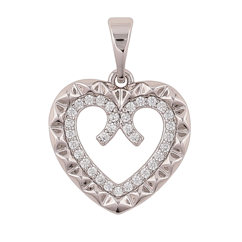 Кулон Xuping Родій «Сердечко» для ланцюжка до 5мм фото №1