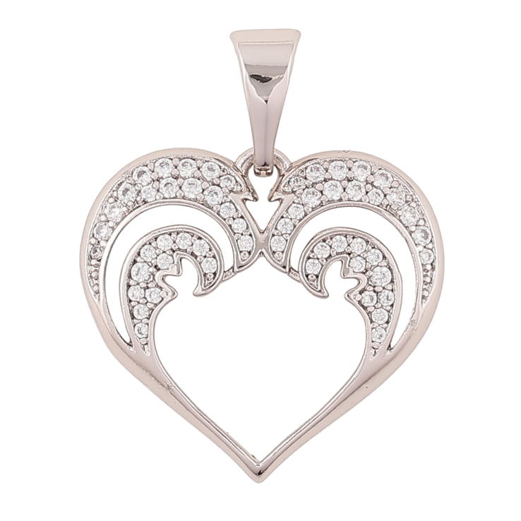 Кулон Xuping Родій «Сердечко» для ланцюжка до 7мм фото №3