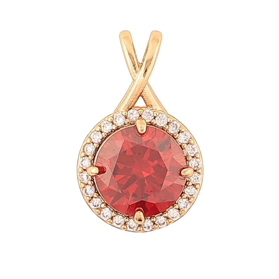 Кулон Xuping Позолота 18K «Червоний кристал в обрамленні» для ланцюжка до 4мм фото №1