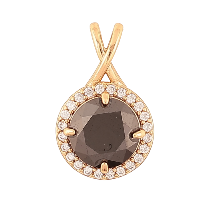 Кулон Xuping Позолота 18K «Чорний кристал в обрамленні» для ланцюжка до 4мм фото №11