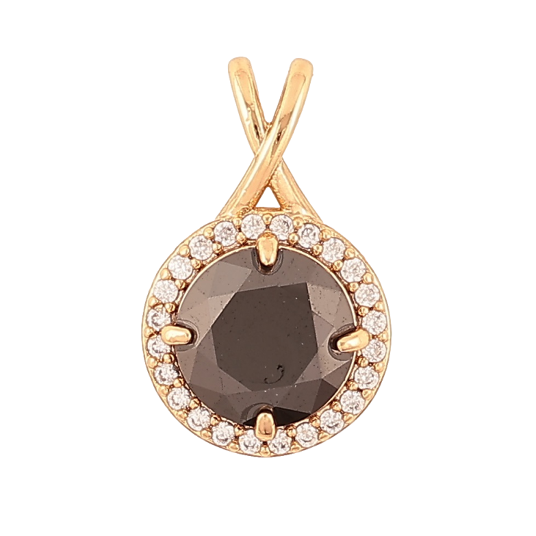 Кулон Xuping Позолота 18K «Чорний кристал в обрамленні» для ланцюжка до 4мм фото №5