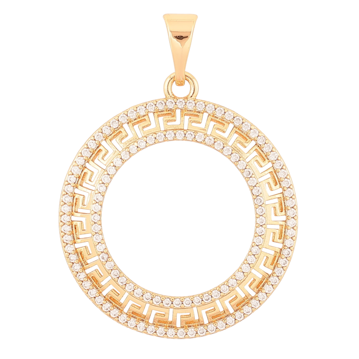 Кулон Xuping Позолота 18K «Колечко з грецьким візерунком і кристалами» для ланцюжка до 7мм фото №21