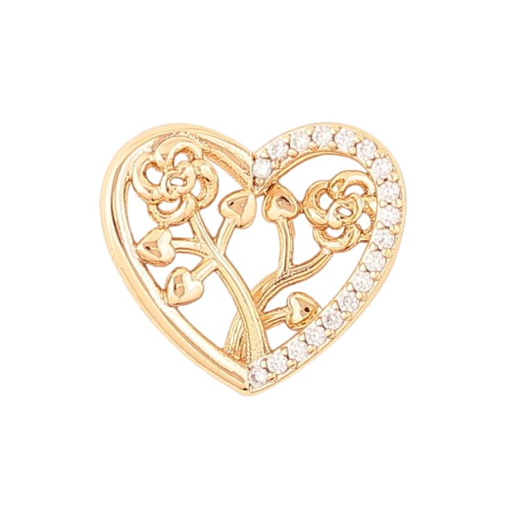 Кулон Xuping Позолота 18K «Сердечко з квітковим візерунком» для ланцюжка до 2мм фото №21