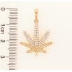 Кулон Xuping Позолота 18K Конопляный лист с кристаллами для цепочки до 6мм фото №2