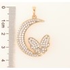 Кулон Xuping Позолота 18K «Місяць з метеликом інкрустація кристалами» для ланцюжка до 6мм фото №2