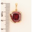 Кулон Xuping Позолота 18K «Червоний кристал у декоративній оправі» для ланцюжка до 6мм фото №2