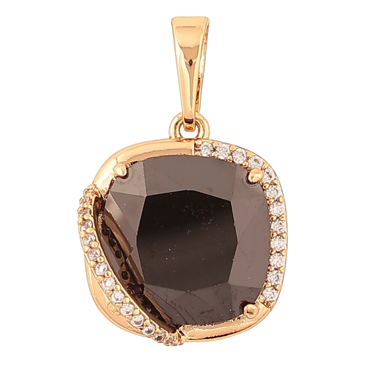 Кулон Xuping Позолота 18K Черный кристалл в декоративной оправе для цепочки до 6мм фото №19